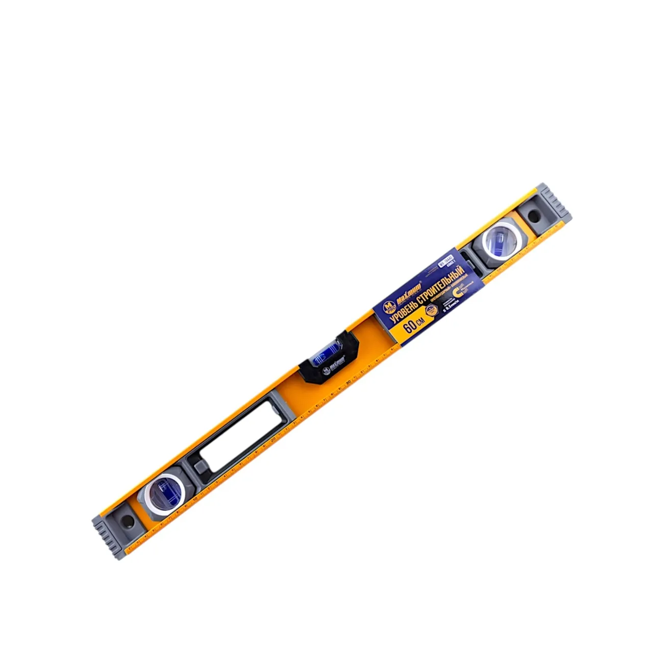 Уровень строительный 60 см магнитный, алюминиевый, противоударный, "MAXIMUM" MX 18440